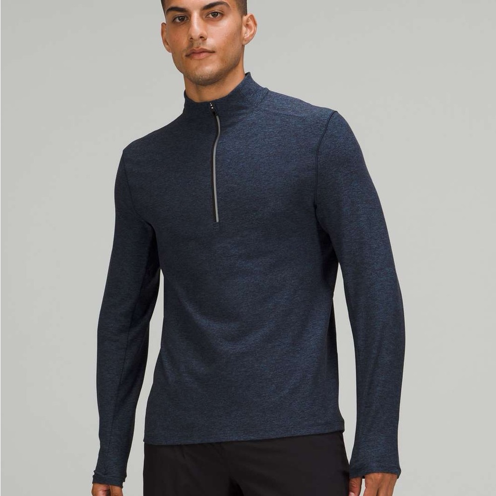 Lululemon Men’s Surge Warm Reflective 1/2 Zip Heathered True Navy M3DBVS Size M